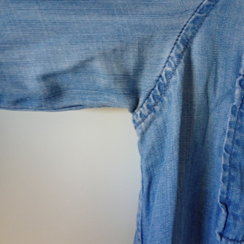 Philosophy Chambray Button-Up Shirt Dress With Pockets Size Small - Picture 10 of 13